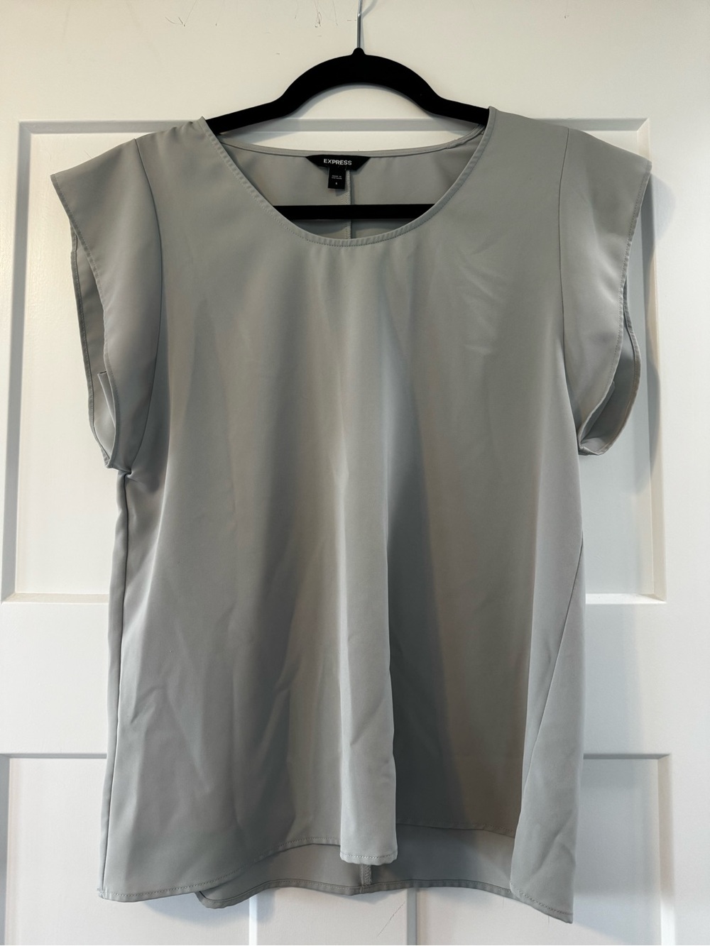 Express Light Gray Cap Sleeve Blouse